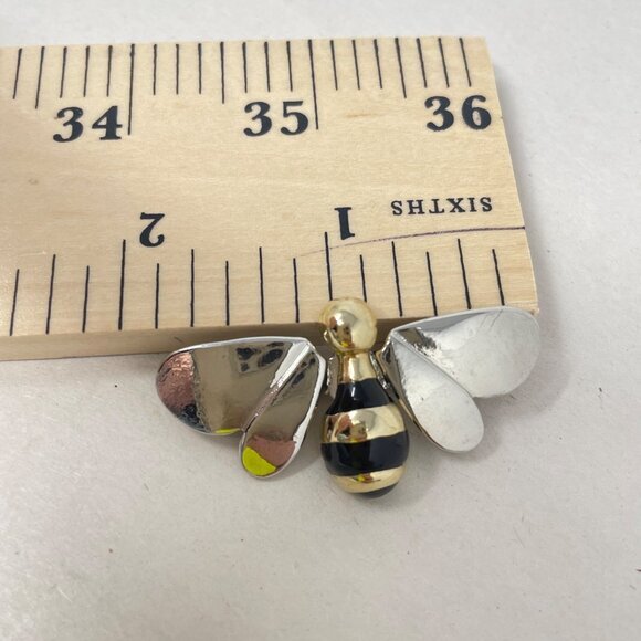 Bumblebee Brooch and Earrings Set Bee Insect Silver-Tone Mixed Metals Novelty - Picture 5 of 8